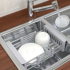 Foldable Dishwashing Sink Rack Stainless Steel