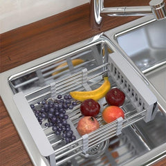 Foldable Dishwashing Sink Rack Stainless Steel