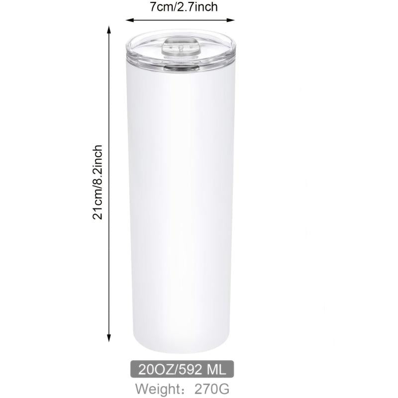 20OZ Sublimation Skinny Tumbler Stainless Steel Insulated Cup