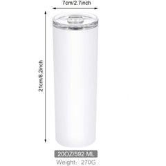 20OZ Sublimation Skinny Tumbler Stainless Steel Insulated Cup