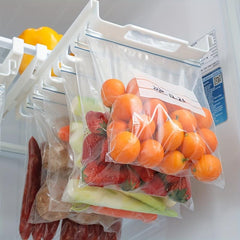 Fridge Drawer Rack & Storage Hanger with 10pcs Food Storage Bags