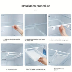 Fridge Drawer Rack & Storage Hanger with 10pcs Food Storage Bags
