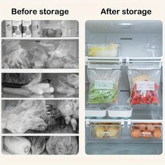 Fridge Drawer Rack & Storage Hanger with 10pcs Food Storage Bags