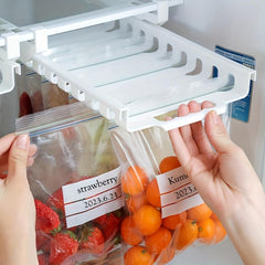 Fridge Drawer Rack & Storage Hanger with 10pcs Food Storage Bags