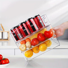 Clear Pantry Organizer Box with Handle for Cabinets Shelves Drawer