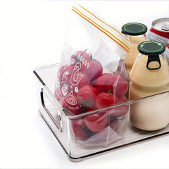 Clear Pantry Organizer Box with Handle for Cabinets Shelves Drawer