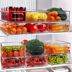 Clear Pantry Organizer Box with Handle for Cabinets Shelves Drawer