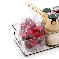 Clear Pantry Organizer Box with Handle for Cabinets Shelves Drawer