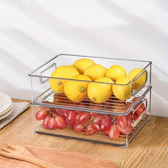 Clear Pantry Organizer Box with Handle for Cabinets Shelves Drawer