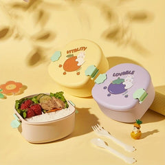 Japanese Style Round Fruit Bento Box with Lid - Teens Essential