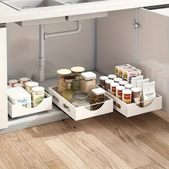 Kitchen Dish Rack Cabinet Built-in Pull-out Type Bowl Plate Divider Storage