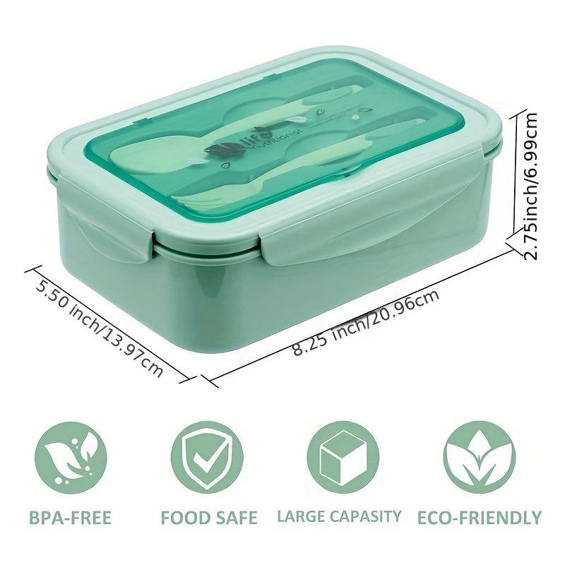 1100ml Bento Lunch Box Spoon Fork BPA-Free Food Safe Teenager Worker
