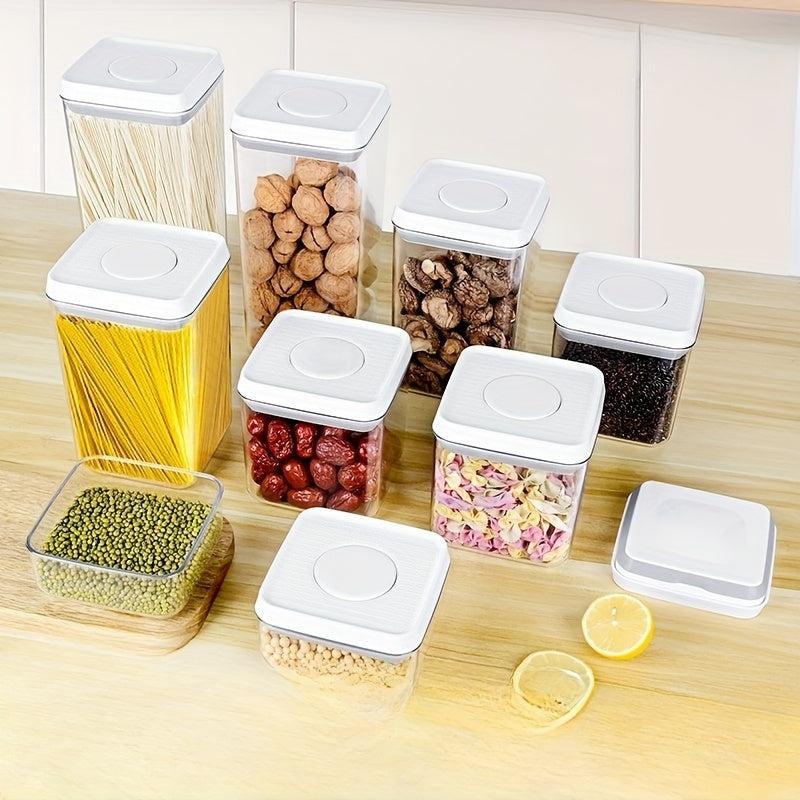 Press Type Food Storage Container With Lid Pantry Organization