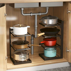 Heavy Duty Pot Pan Rack Under Sink Organizers