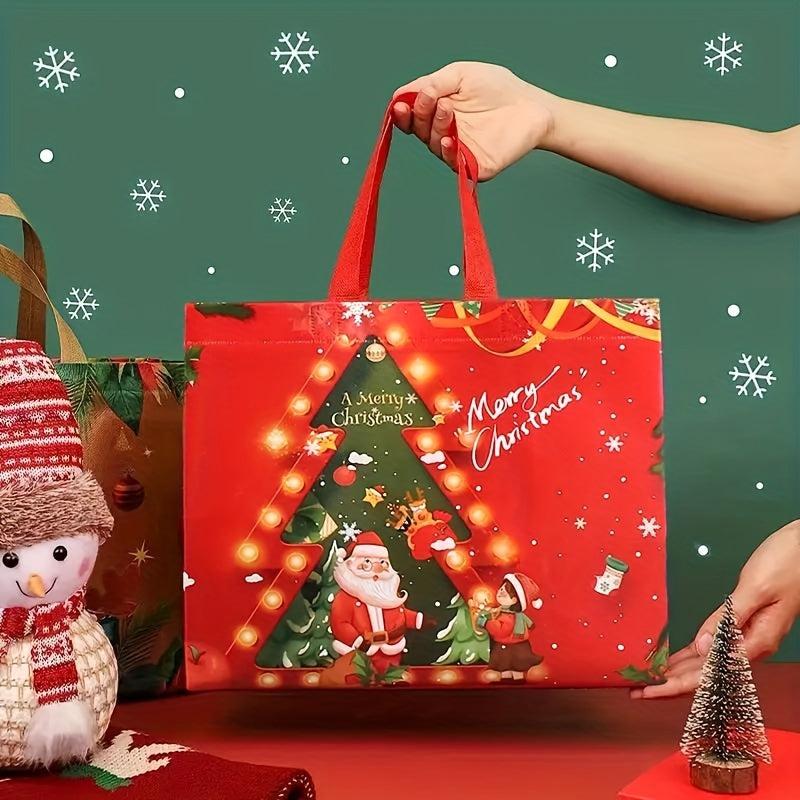 8pcs Christmas Gift Bags Tote Bags With Handles Reusable Reinforced Handle