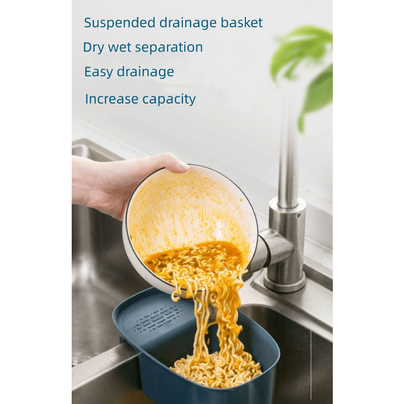 Adjustable Sink Holder Drain Basket Sponge Shelf Rack