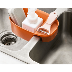 Adjustable Sink Holder Drain Basket Sponge Shelf Rack