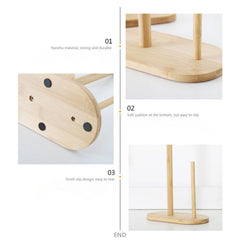 Wooden Bamboo Paper Towel Holder for Kitchen and Restaurant