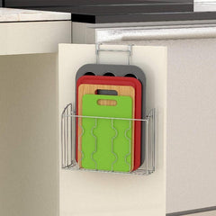 2pcs Kitchen Cutting Board Organizer Holder Over Cabinet And Door Storage Rack