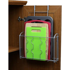 2pcs Kitchen Cutting Board Organizer Holder Over Cabinet And Door Storage Rack