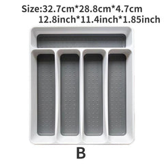 Cutlery Storage Box Plastic Drawer Divider Organizer