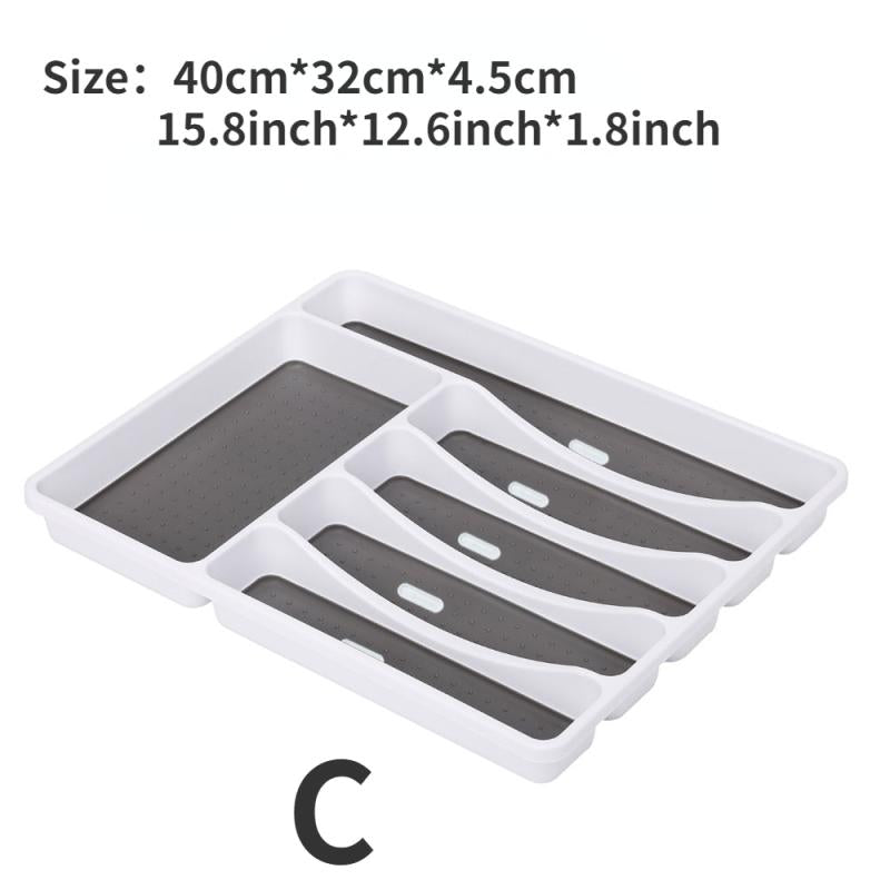 Cutlery Storage Box Plastic Drawer Divider Organizer
