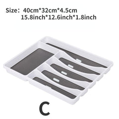 Cutlery Storage Box Plastic Drawer Divider Organizer