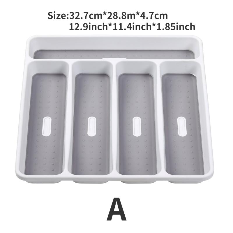 Cutlery Storage Box Plastic Drawer Divider Organizer