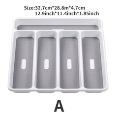 Cutlery Storage Box Plastic Drawer Divider Organizer