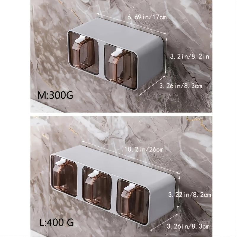 Wall-Mounted Condiment Jar Set with Spoon - Kitchen Organizer