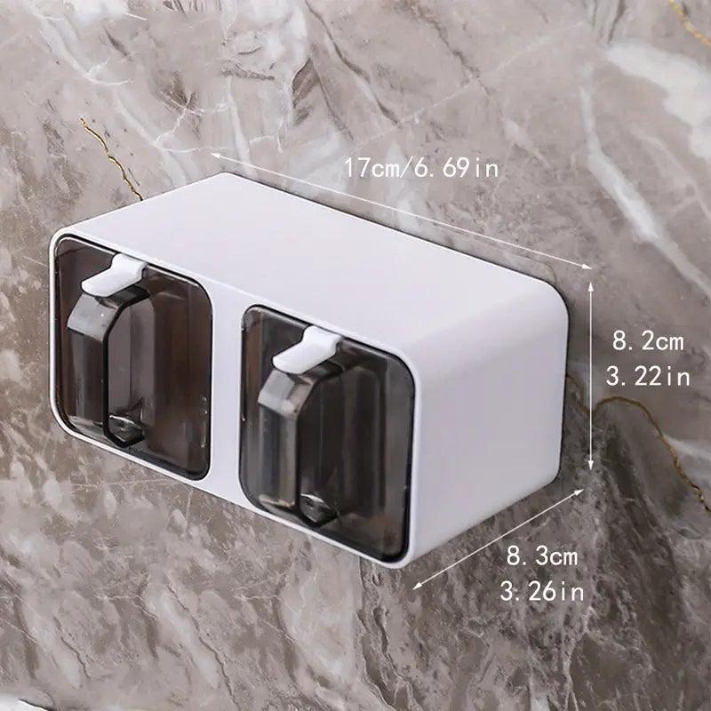 Wall-Mounted Condiment Jar Set with Spoon - Kitchen Organizer