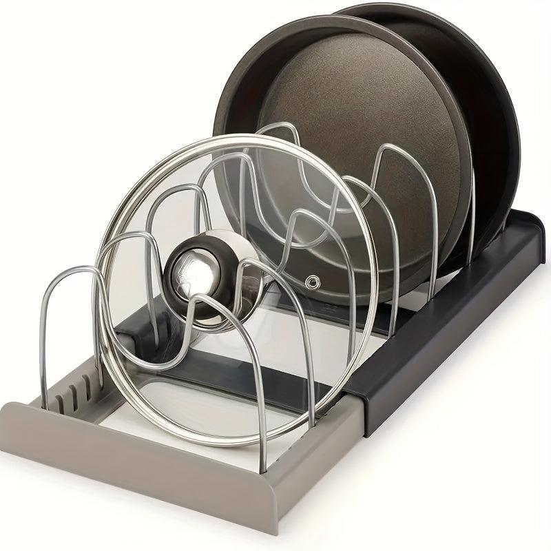 Adjustable Kitchen Pan & Pot Drawer Rack Storage for Pot Lids