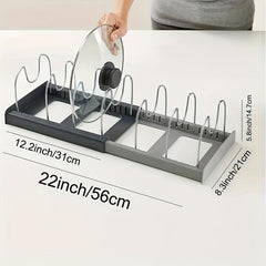 Adjustable Kitchen Pan & Pot Drawer Rack Storage for Pot Lids