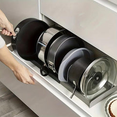 Adjustable Kitchen Pan & Pot Drawer Rack Storage for Pot Lids