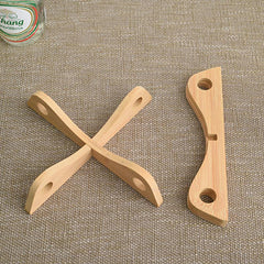 Bamboo Pot Holder Stand Heat Insulating Anti Scald Rack Kitchen Essential