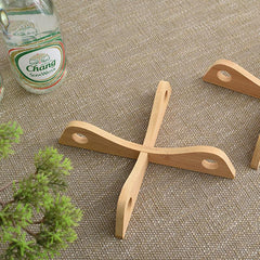 Bamboo Pot Holder Stand Heat Insulating Anti Scald Rack Kitchen Essential
