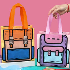 5pcs School Bags Shaped Non-woven Gift Snack Packaging Pouch