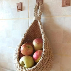 Bohemian Style Hanging Wall Basket For Kitchen, Fruit Bag Bird's Nest Design