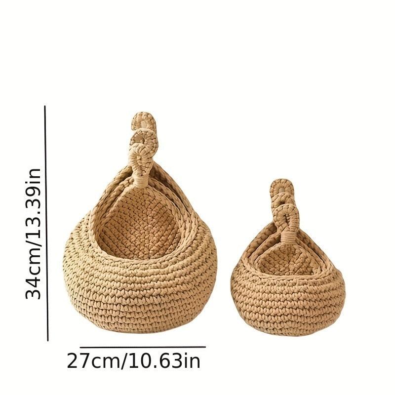 Bohemian Style Hanging Wall Basket For Kitchen, Fruit Bag Bird's Nest Design