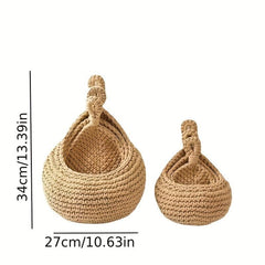 Bohemian Style Hanging Wall Basket For Kitchen, Fruit Bag Bird's Nest Design