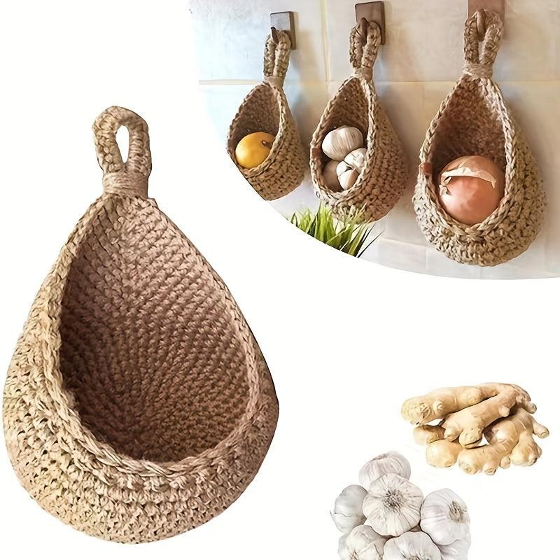 Bohemian Style Hanging Wall Basket For Kitchen, Fruit Bag Bird's Nest Design