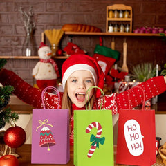 48pcs Small Party Favor Bags in 12 Colors, Gift Bags with Handles for Kids Birth