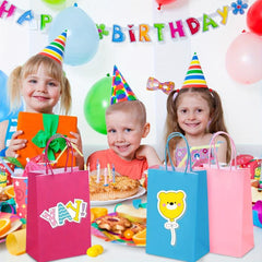 48pcs Small Party Favor Bags in 12 Colors, Gift Bags with Handles for Kids Birth