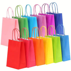 48pcs Small Party Favor Bags in 12 Colors, Gift Bags with Handles for Kids Birth