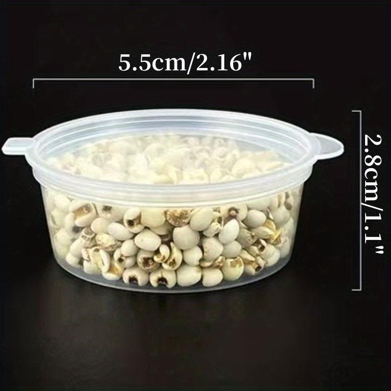 100pcs Set of PP Storage Boxes & Sauce Cups with Lid Leakproof