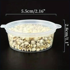 100pcs Set of PP Storage Boxes & Sauce Cups with Lid Leakproof