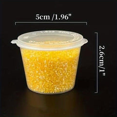 100pcs Set of PP Storage Boxes & Sauce Cups with Lid Leakproof