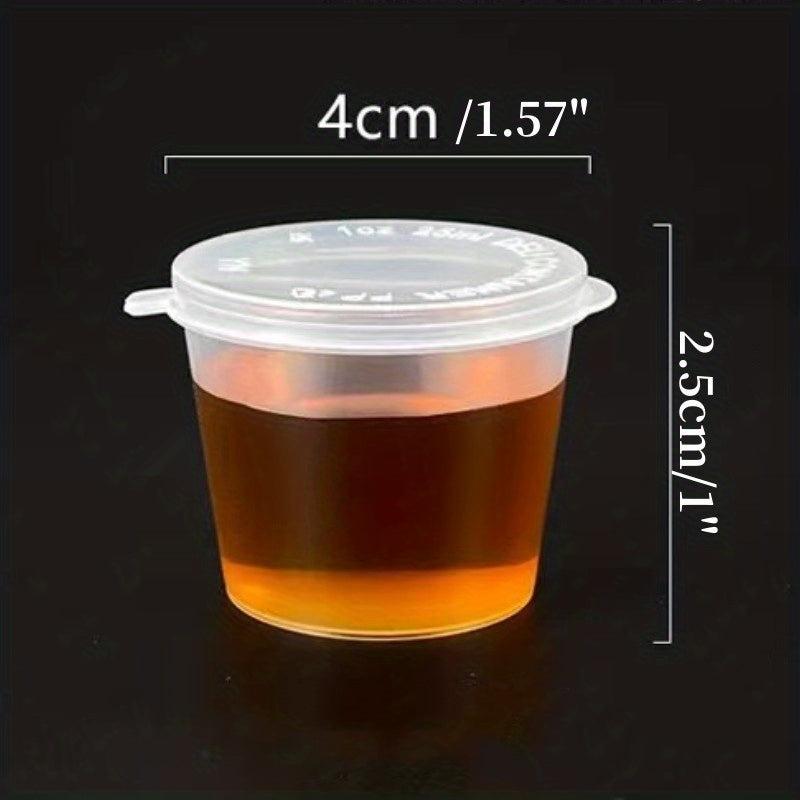 100pcs Set of PP Storage Boxes & Sauce Cups with Lid Leakproof