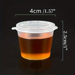 100pcs Set of PP Storage Boxes & Sauce Cups with Lid Leakproof