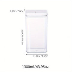 Rectangular Plastic Storage Jar for Nut Spice Cereals